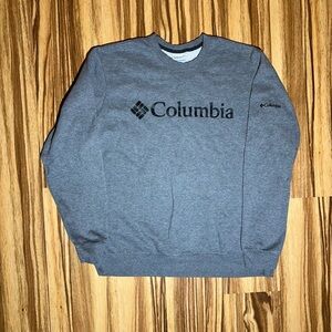 Columbia Men's Crewneck Sweater in Gray With Black Print